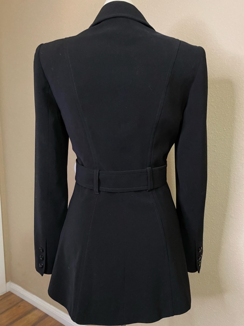bebe Black Double-Breasted Tailored belted Blazer Jacket 4 🖤🖤 - Picture 6 of 8